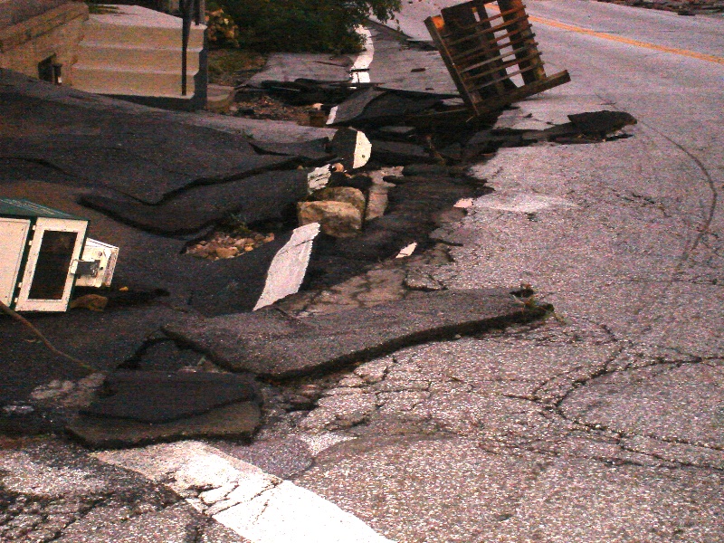the newstand from the pizza parlor washed down to 4 Conant Square